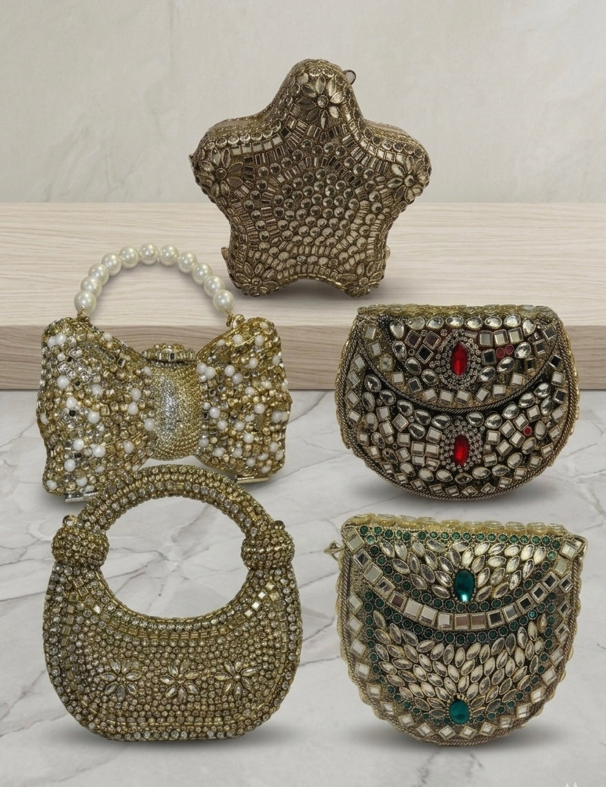 Handcrafted Kundan Clutches