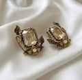 Champagne Crystal Rectangle Earrings