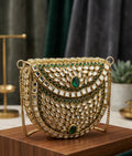 Kundan Emerald Clutch