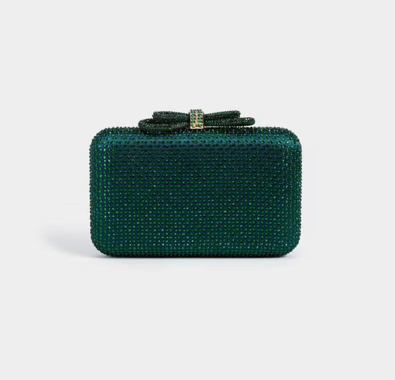 Emerald Green Bow Clutch