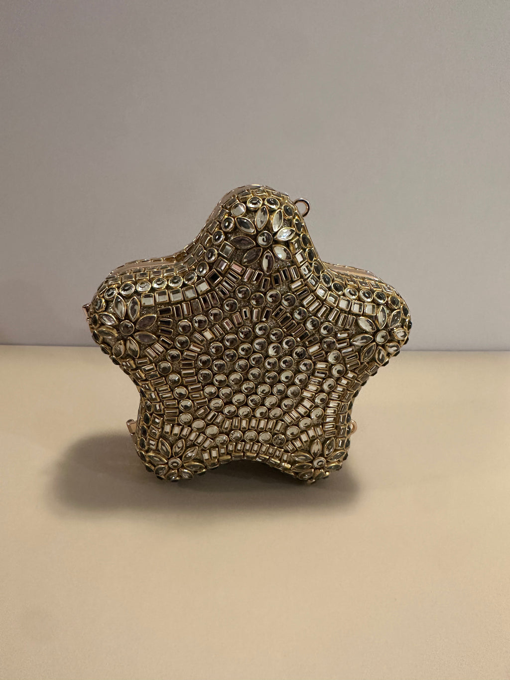 Handcrafted Kundan Gold Star Clutch