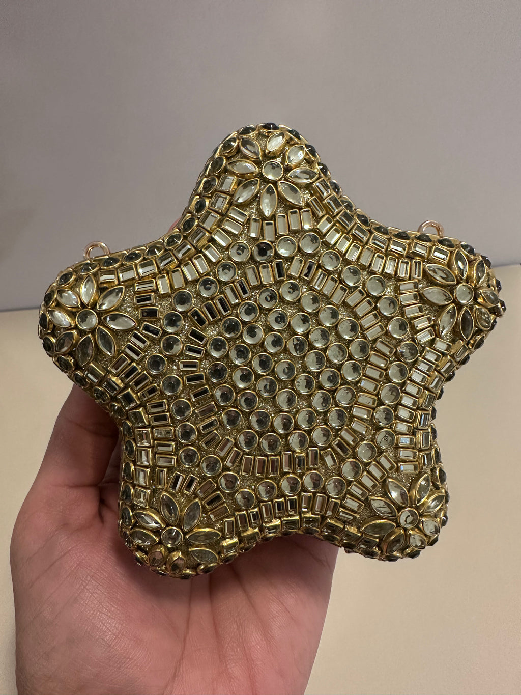 Handcrafted Kundan Gold Star Clutch