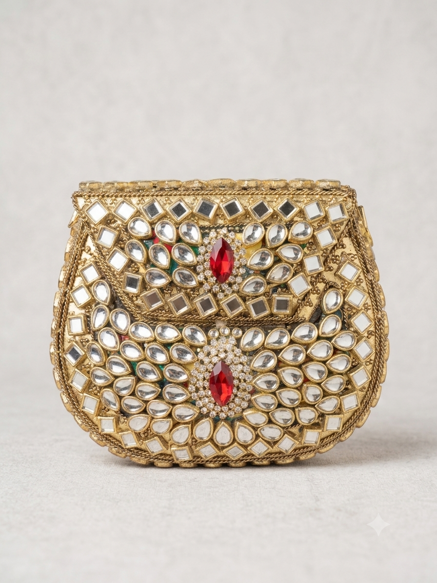 Ruby Stone Kundan Clutch