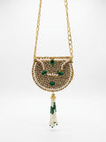 Mini emerald green pearl and kundan