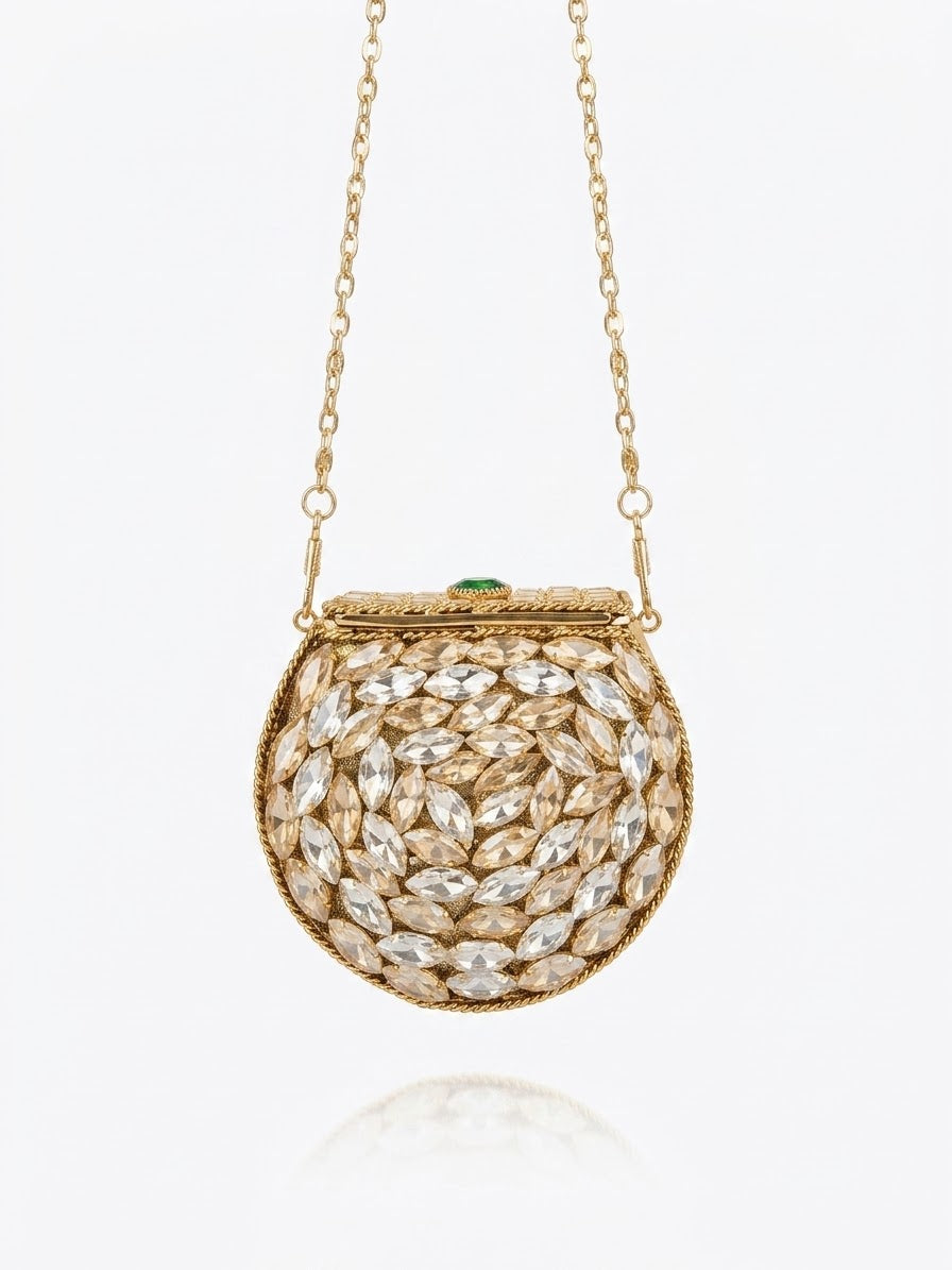 Green stone turkish clutch