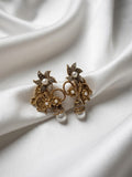 Starburst & Filigree Pearl Drop Earrings