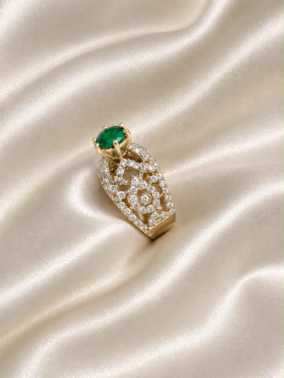 Emerald Crown Ring