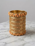 Peach-colored Rose Bangle Set