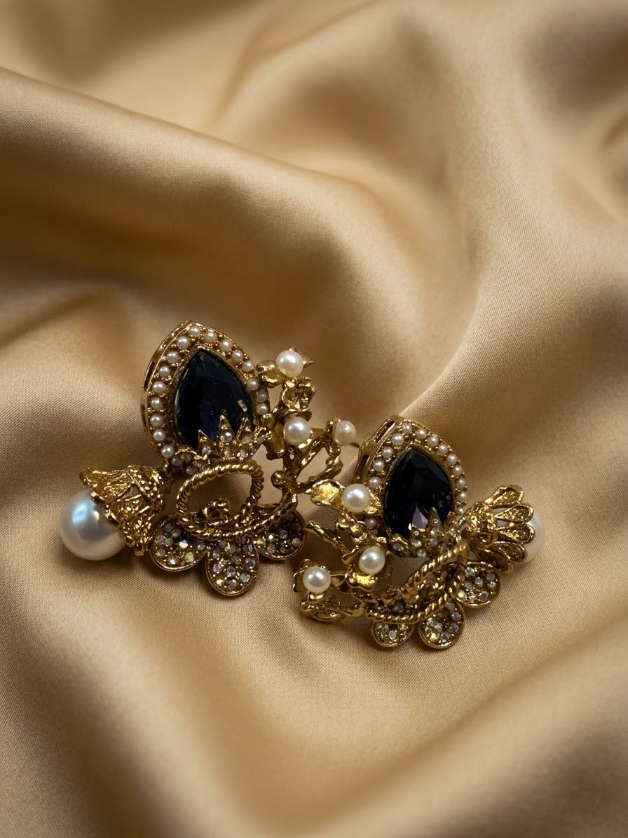 Baroque Dark Crystal Earrings