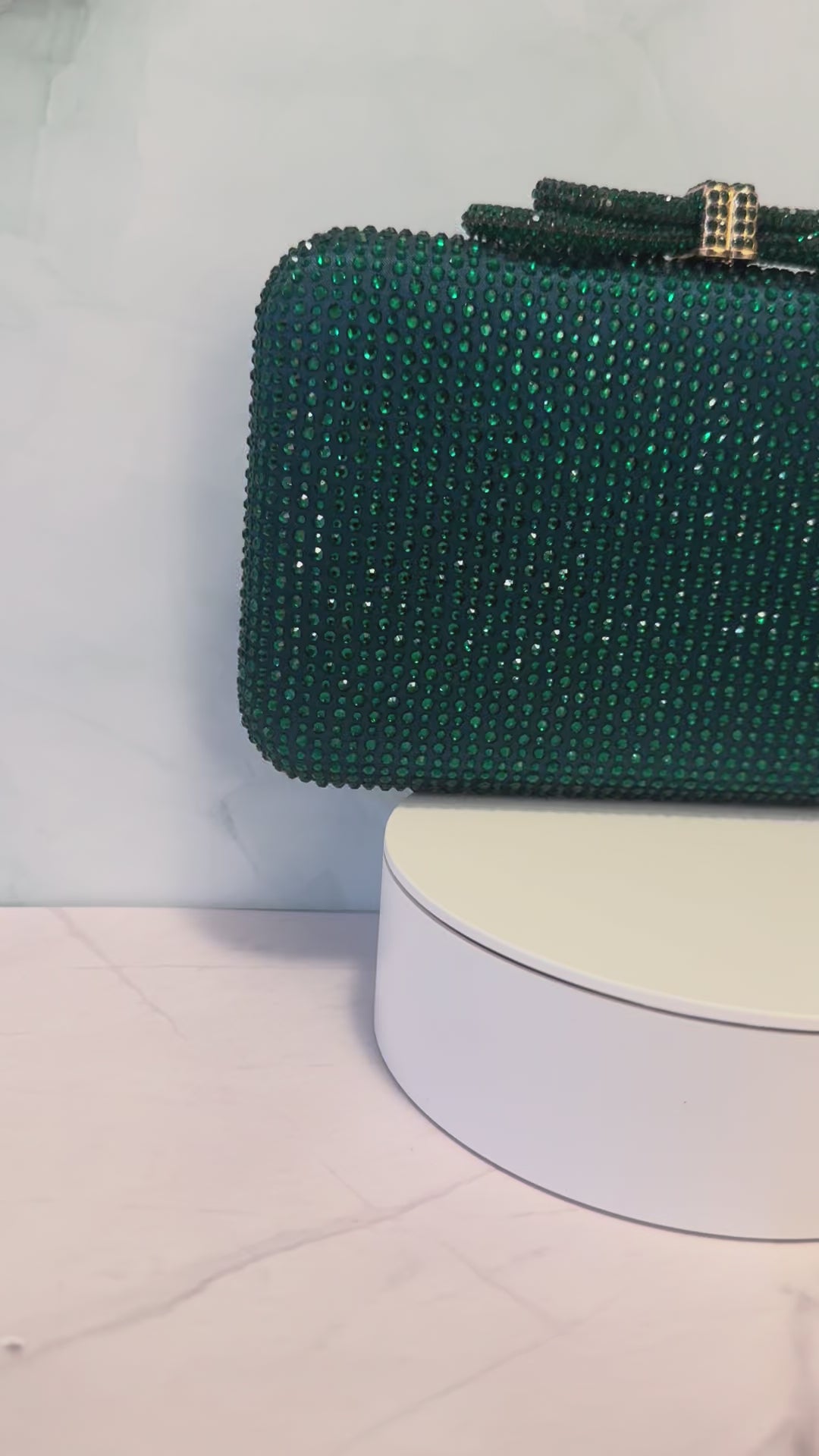 Emerald Green Bow Clutch